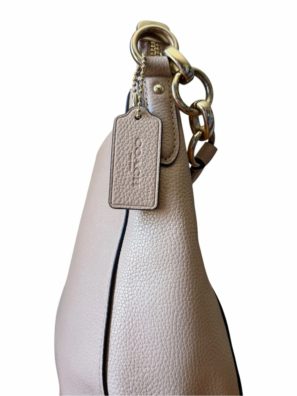 Coach Chelsea Hobo 32 Beechwood Pebbled Leather Shoulder Crossbody Bag